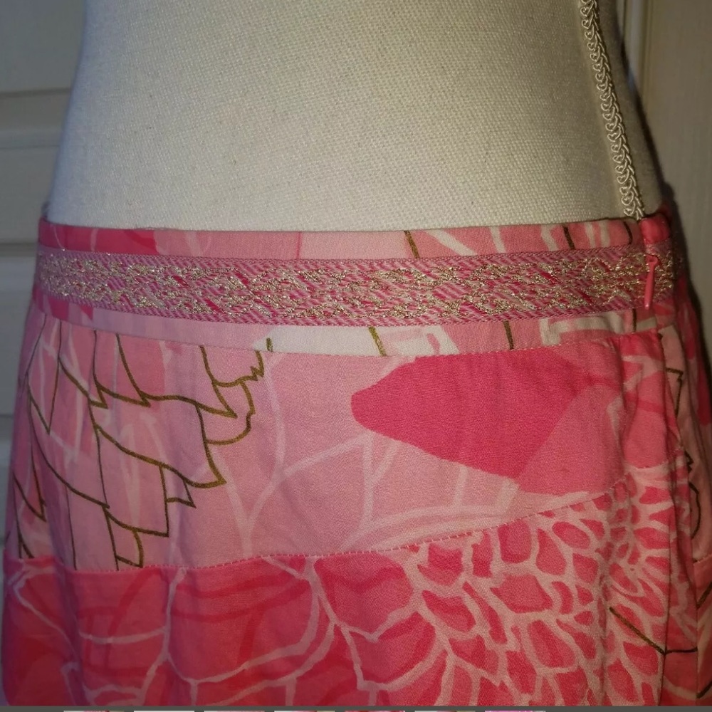 Anthropologie Odille Pink Floral A-line Skirt - Picture 2 of 7